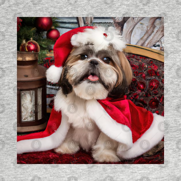 A Very Merry Shih Tzu Christmas In Santa Hat by SubtleSplit